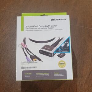 IOGEAR GCS62HDPKIT 2-Port HDMI and DisplayPort Cable KVM Kit with Audio Open box